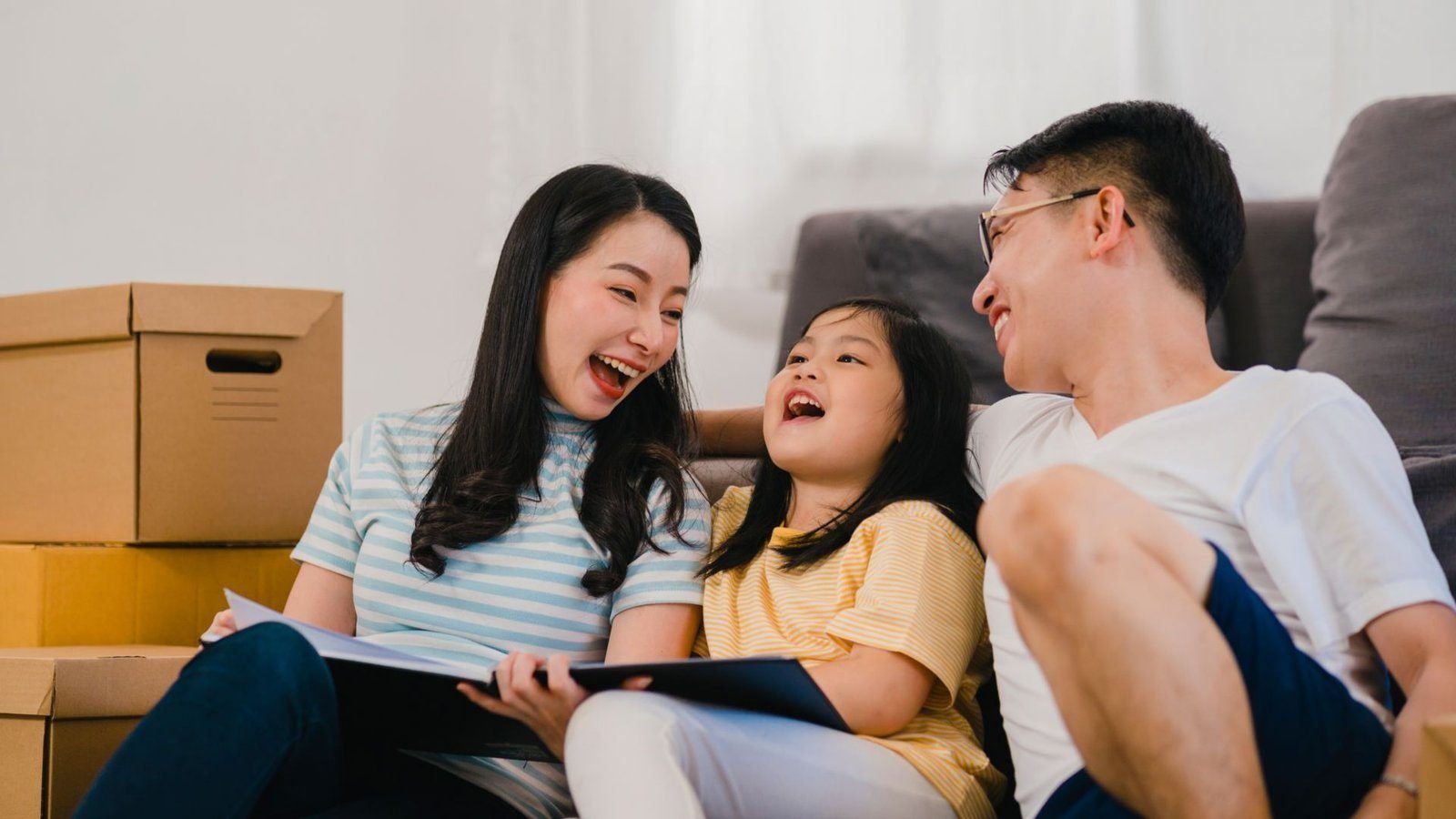 Happy family protected by life insurance